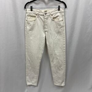 Citizens Of Humanity White Button Fly High Rise Crop Liya Jeans 28